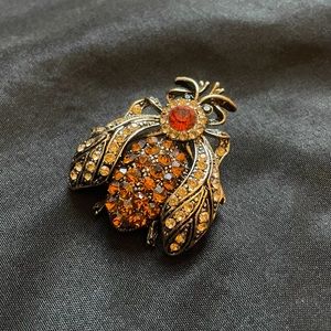 Rhinestone Bumblebee Brooch Pin